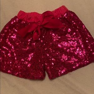 Pink sequins shorts toddler Medium